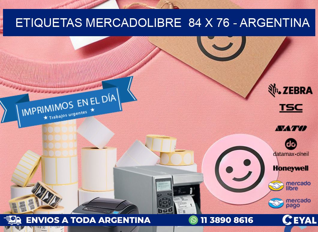 ETIQUETAS MERCADOLIBRE  84 x 76 - ARGENTINA