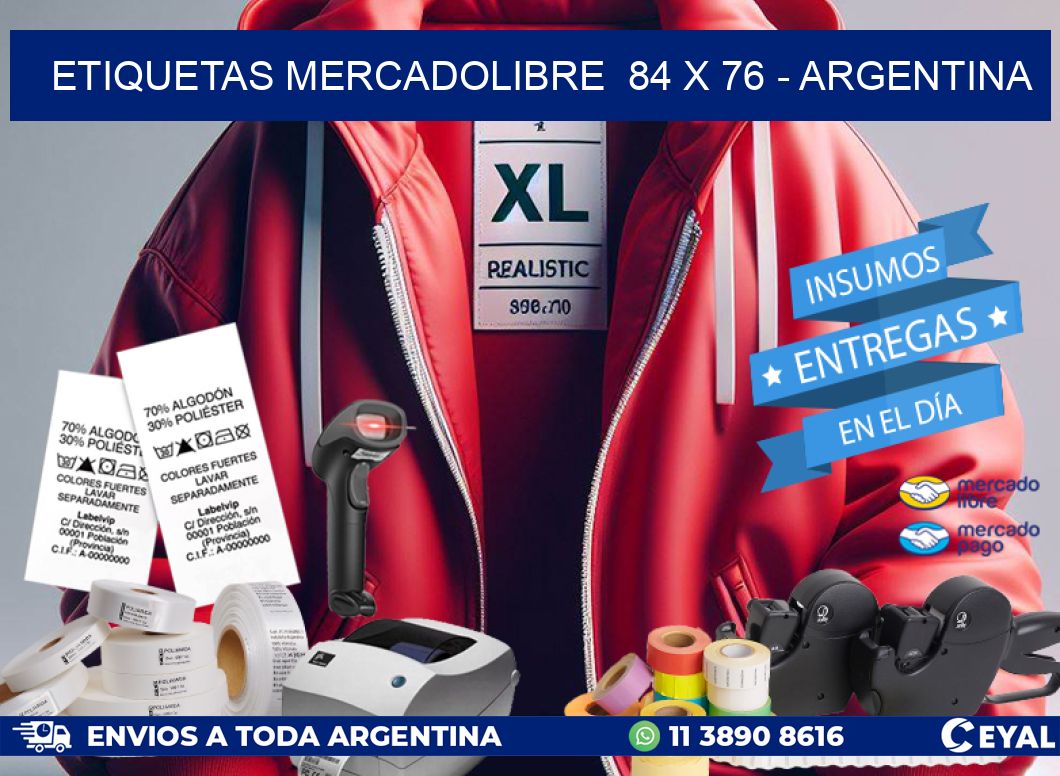 ETIQUETAS MERCADOLIBRE  84 x 76 – ARGENTINA