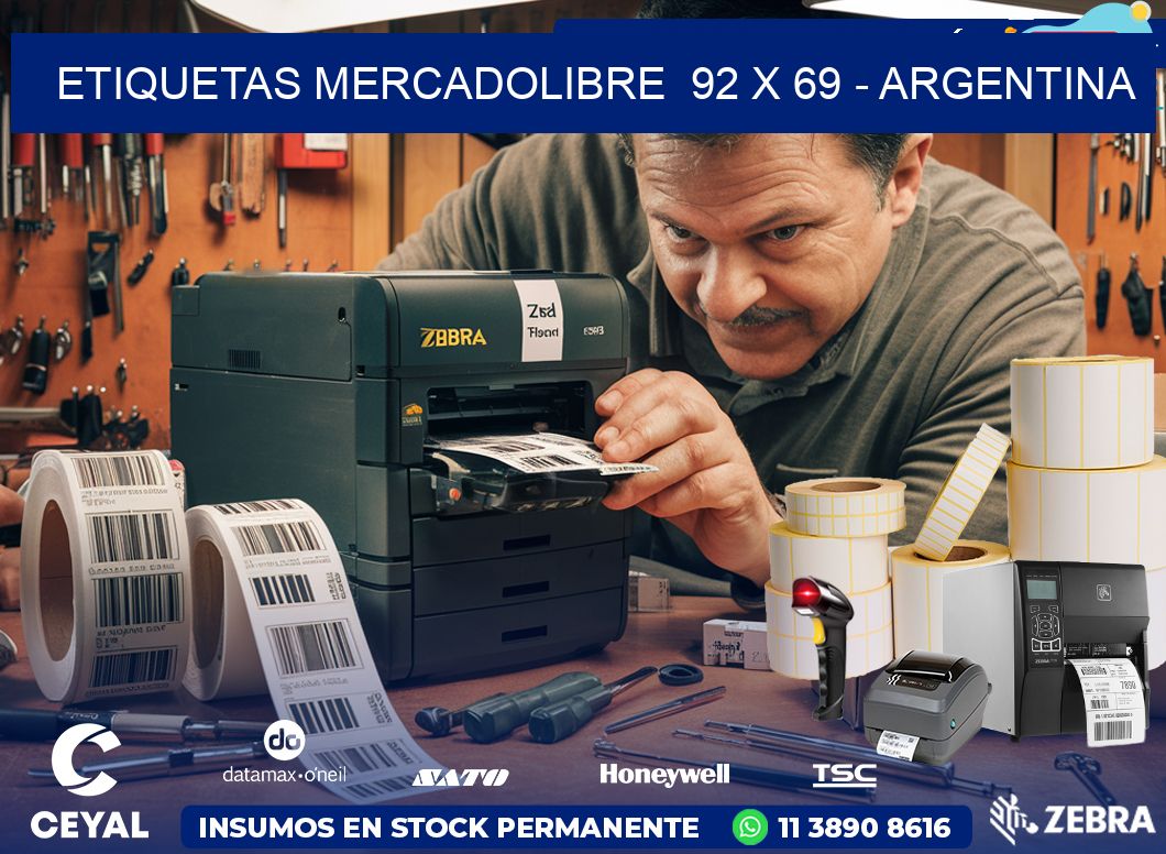 ETIQUETAS MERCADOLIBRE  92 x 69 - ARGENTINA