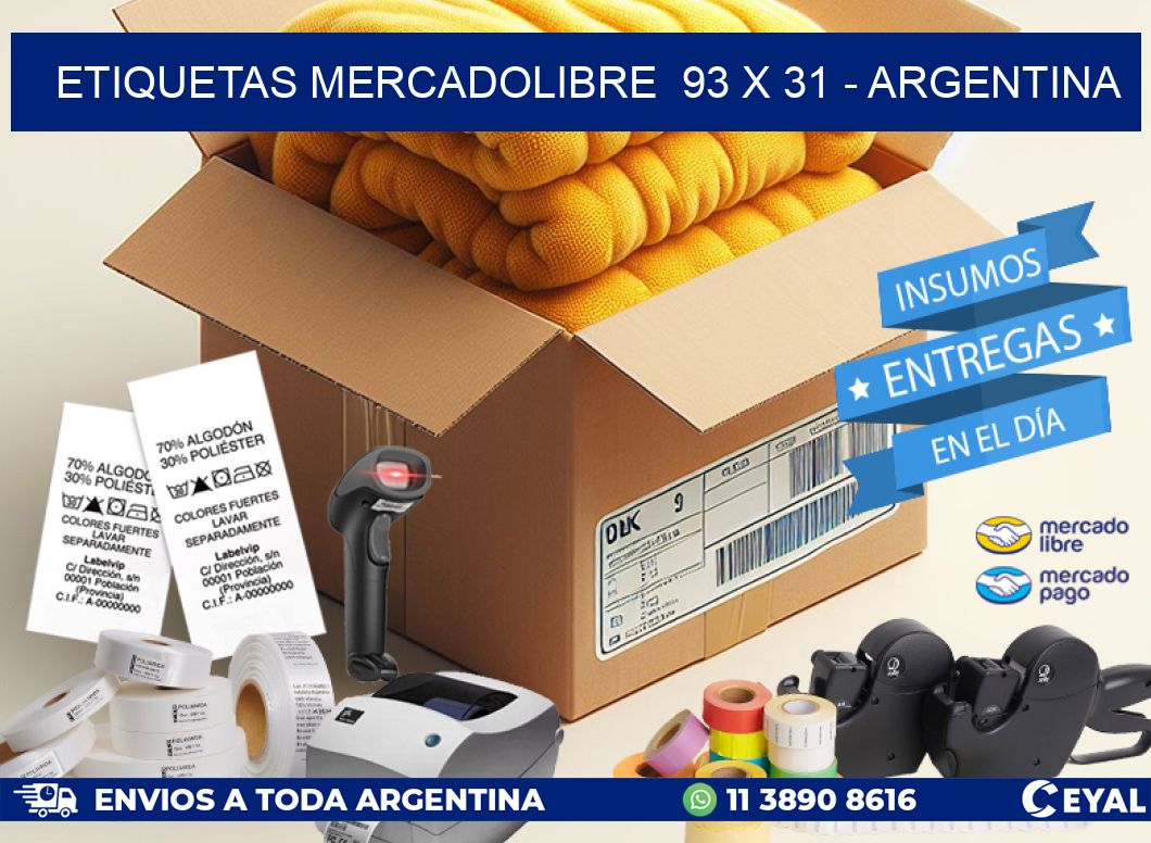 ETIQUETAS MERCADOLIBRE  93 x 31 – ARGENTINA