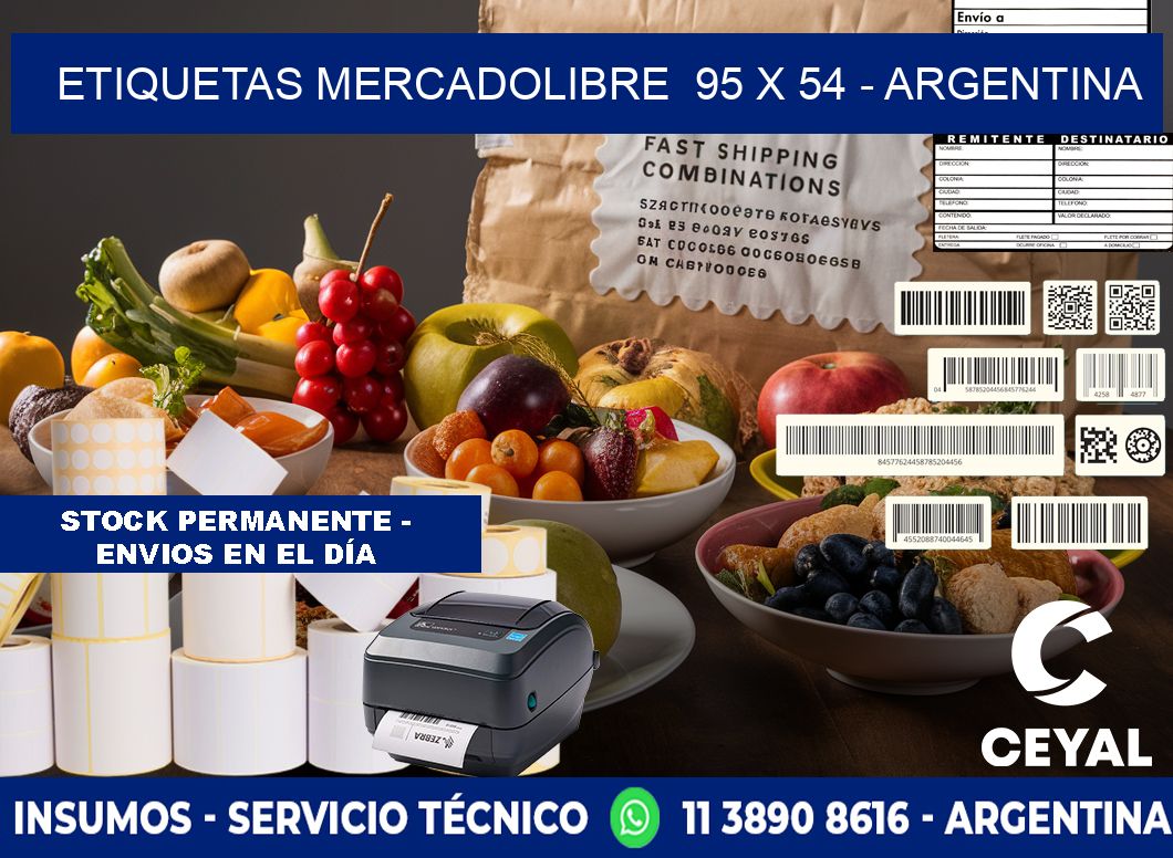 ETIQUETAS MERCADOLIBRE  95 x 54 - ARGENTINA