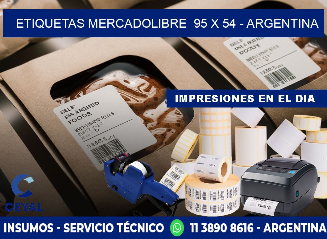 ETIQUETAS MERCADOLIBRE  95 x 54 - ARGENTINA