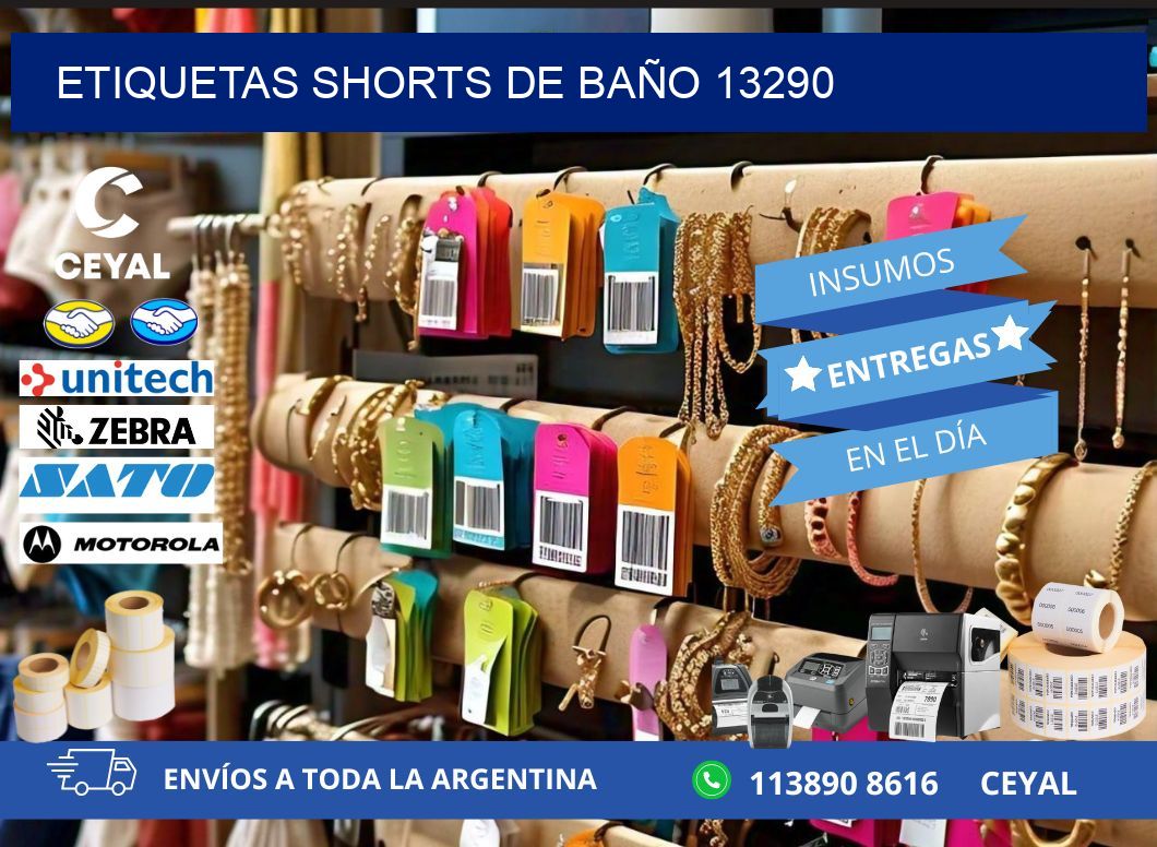 ETIQUETAS SHORTS DE BAÑO 13290