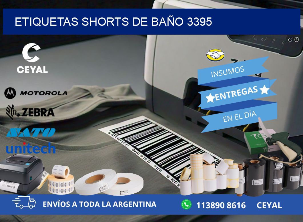 ETIQUETAS SHORTS DE BAÑO 3395