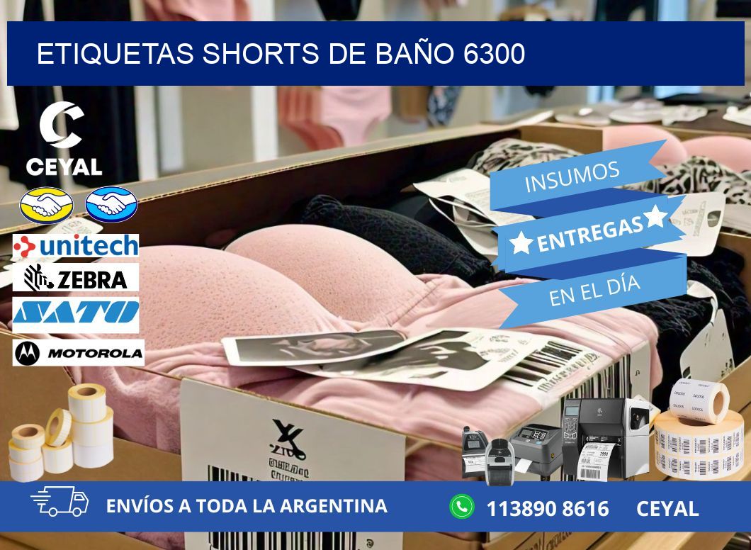 ETIQUETAS SHORTS DE BAÑO 6300