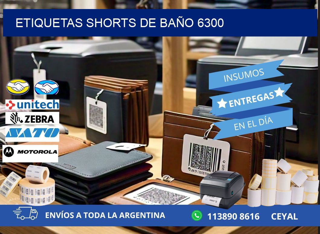 ETIQUETAS SHORTS DE BAÑO 6300