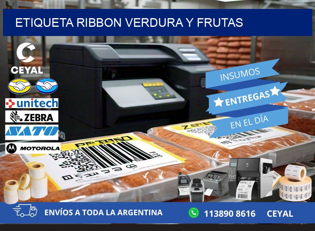 ETIQUETA RIBBON VERDURA Y FRUTAS