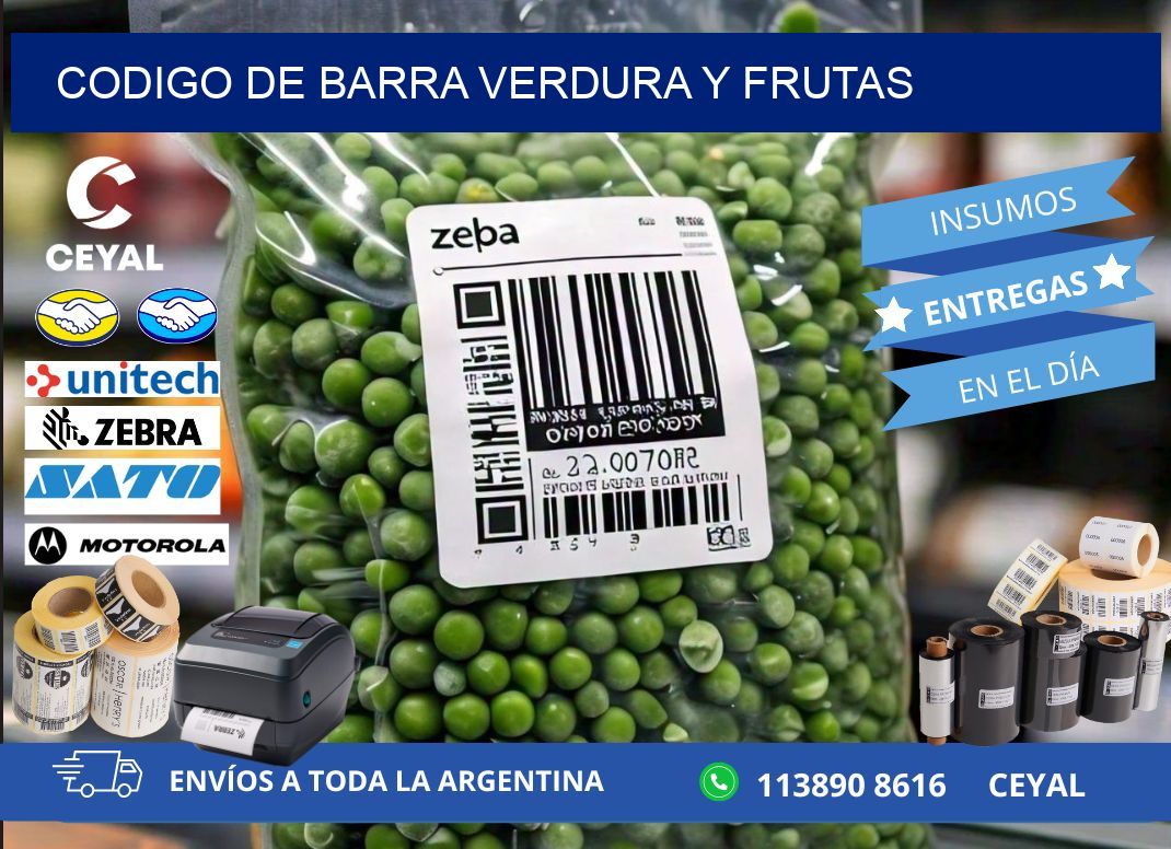 codigo de barra VERDURA Y FRUTAS