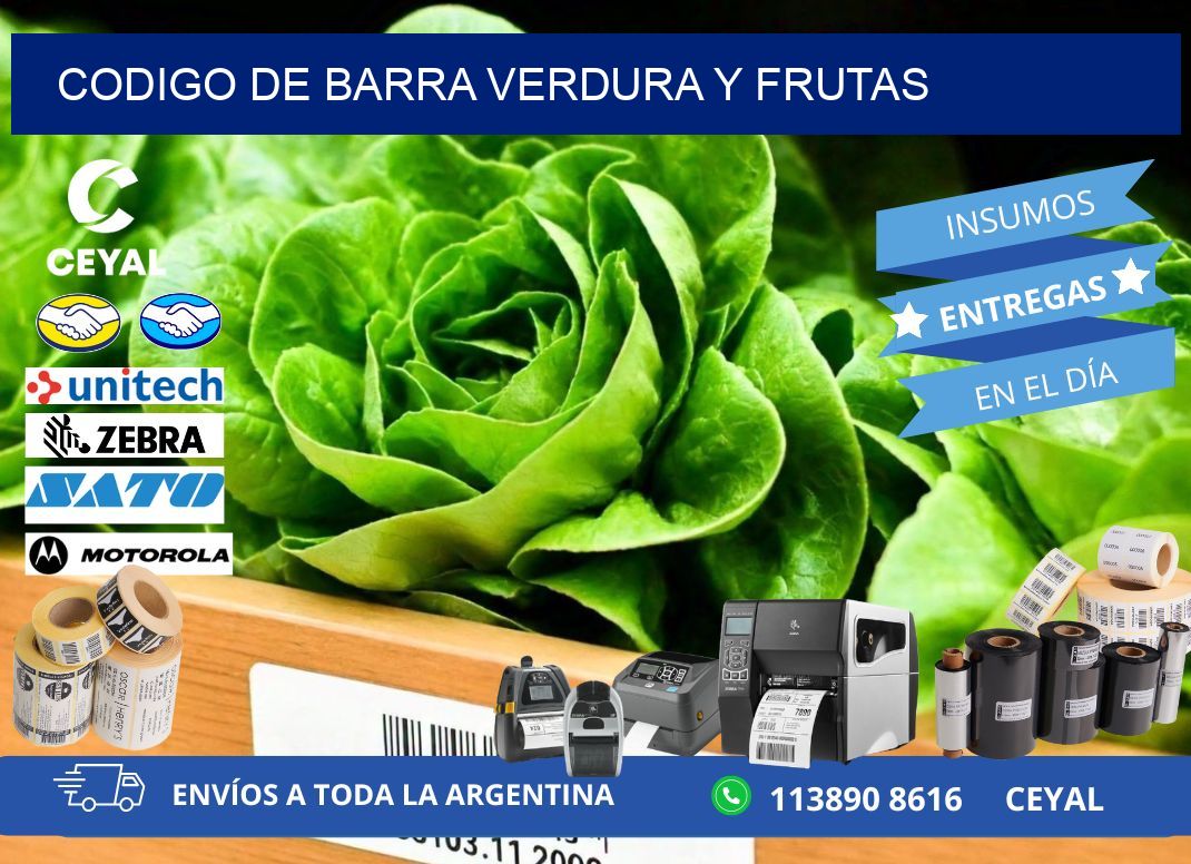 codigo de barra VERDURA Y FRUTAS