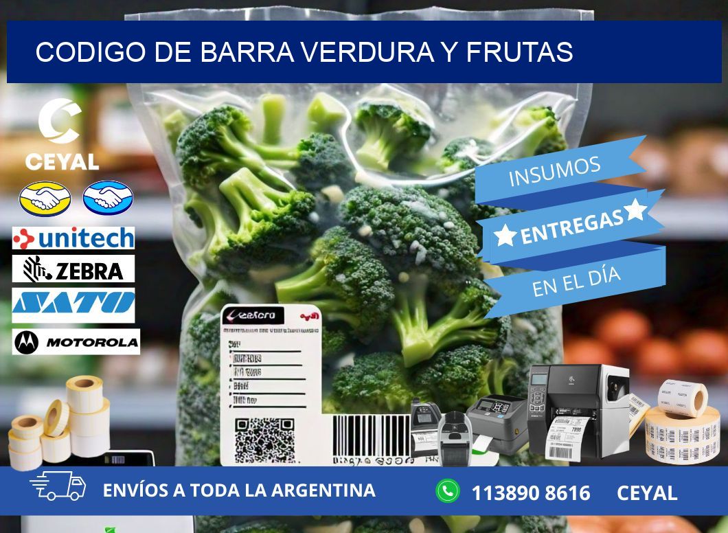 codigo de barra VERDURA Y FRUTAS