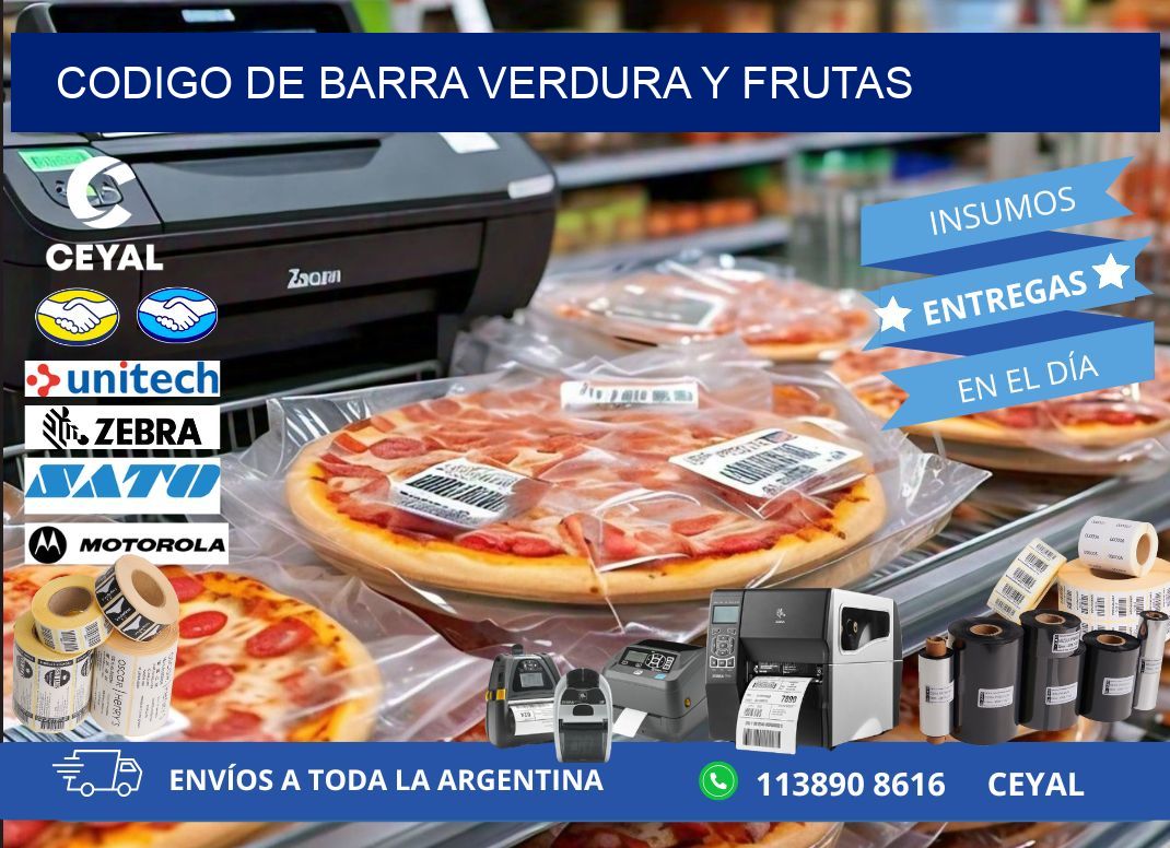 codigo de barra VERDURA Y FRUTAS