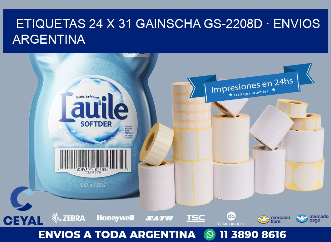 ETIQUETAS 24 x 31 GAINSCHA GS-2208D · ENVIOS ARGENTINA