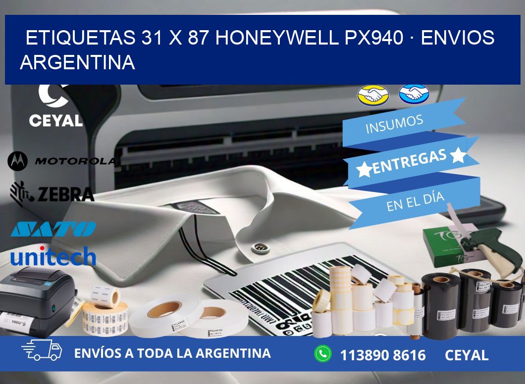 ETIQUETAS 31 x 87 HONEYWELL PX940 · ENVIOS ARGENTINA