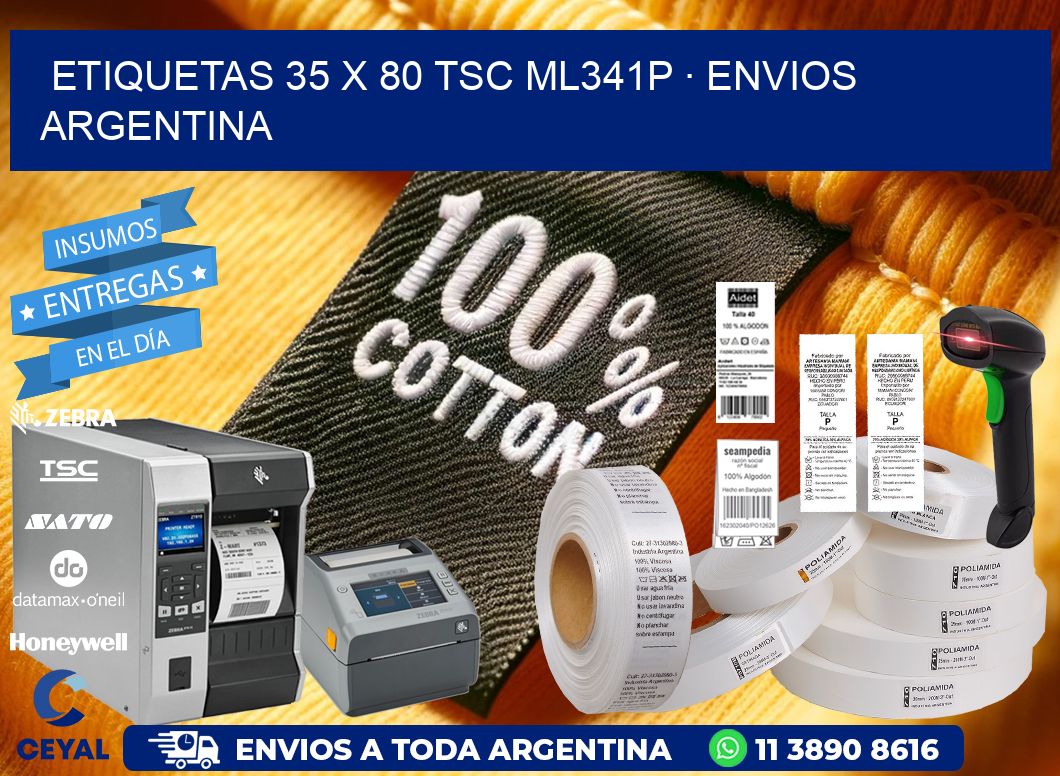 ETIQUETAS 35 x 80 TSC ML341P · ENVIOS ARGENTINA