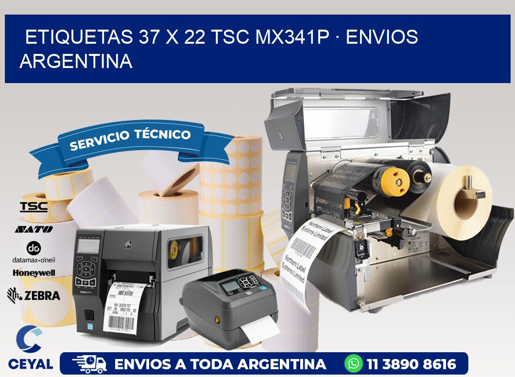 ETIQUETAS 37 x 22 TSC MX341P · ENVIOS ARGENTINA