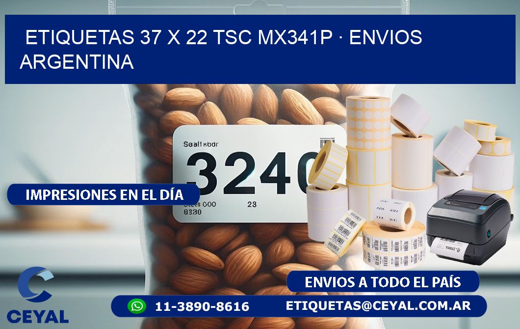ETIQUETAS 37 x 22 TSC MX341P · ENVIOS ARGENTINA