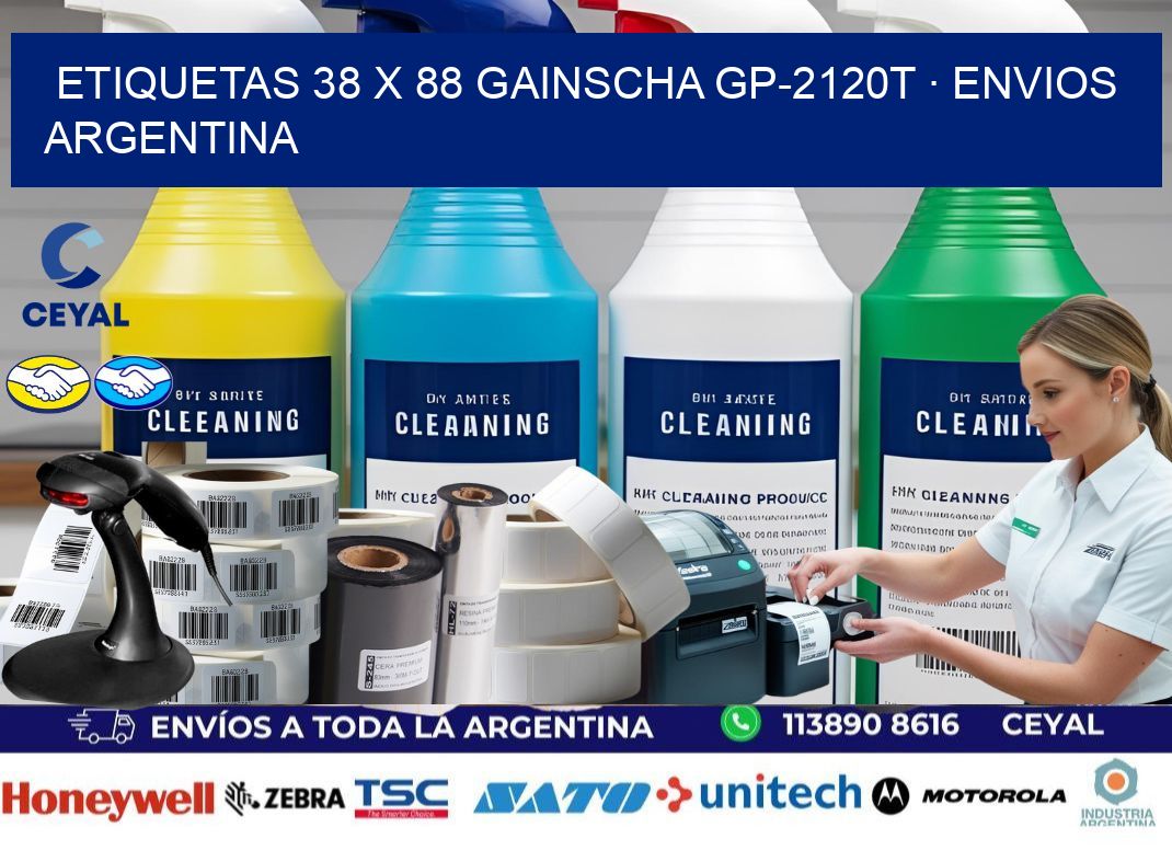 ETIQUETAS 38 x 88 GAINSCHA GP-2120T · ENVIOS ARGENTINA