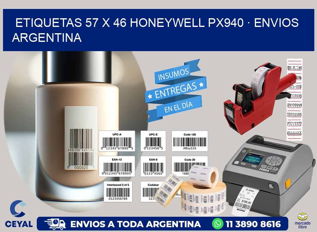 ETIQUETAS 57 x 46 HONEYWELL PX940 · ENVIOS ARGENTINA