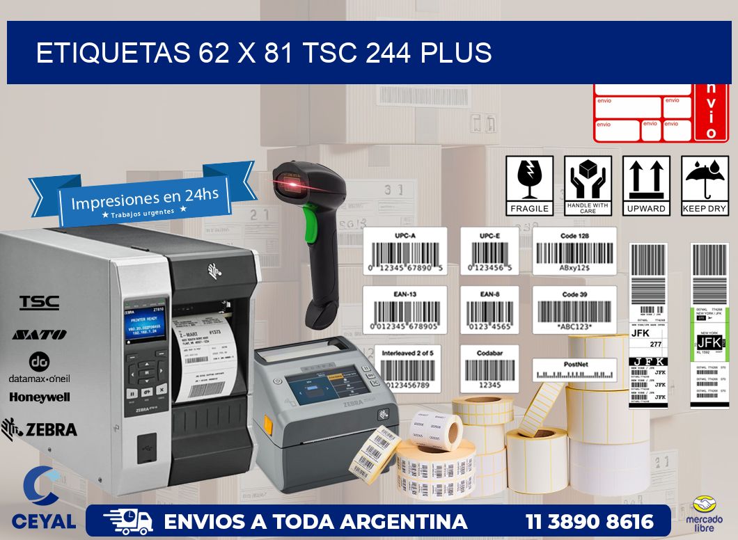 ETIQUETAS 62 x 81 TSC 244 PLUS