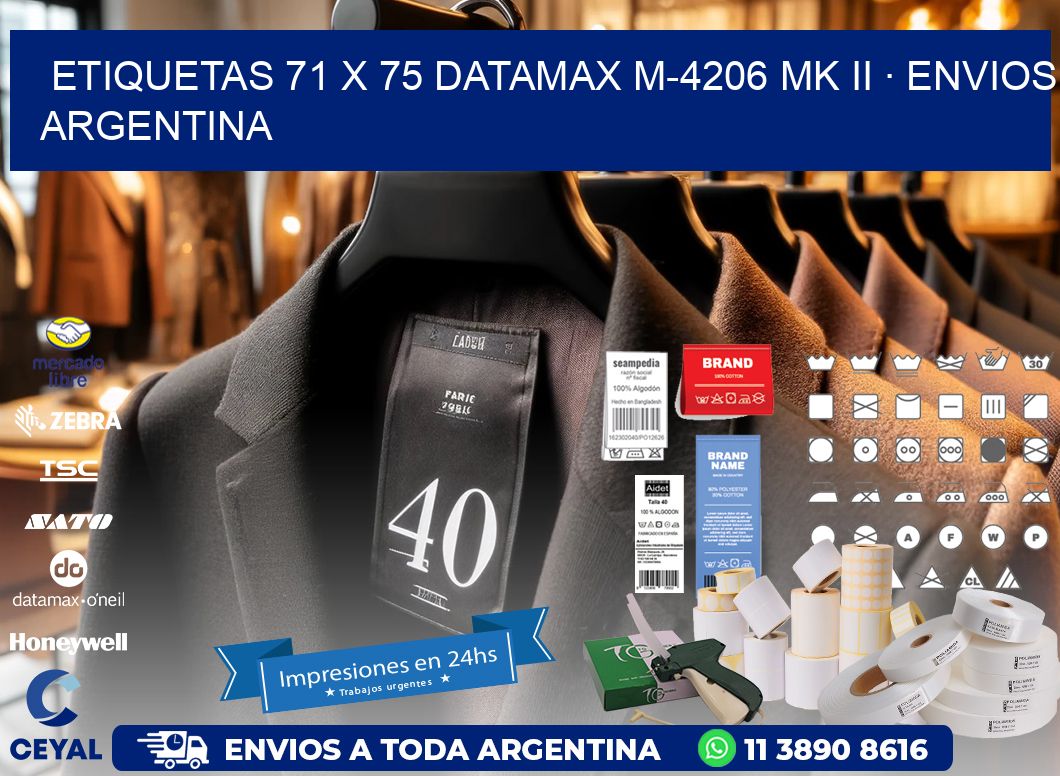 ETIQUETAS 71 x 75 DATAMAX M-4206 MK II · ENVIOS ARGENTINA