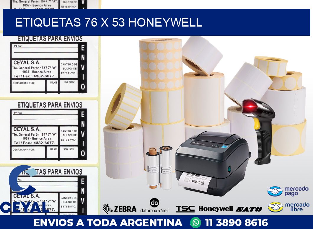 ETIQUETAS 76 x 53 HONEYWELL