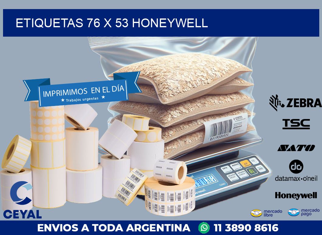 ETIQUETAS 76 x 53 HONEYWELL