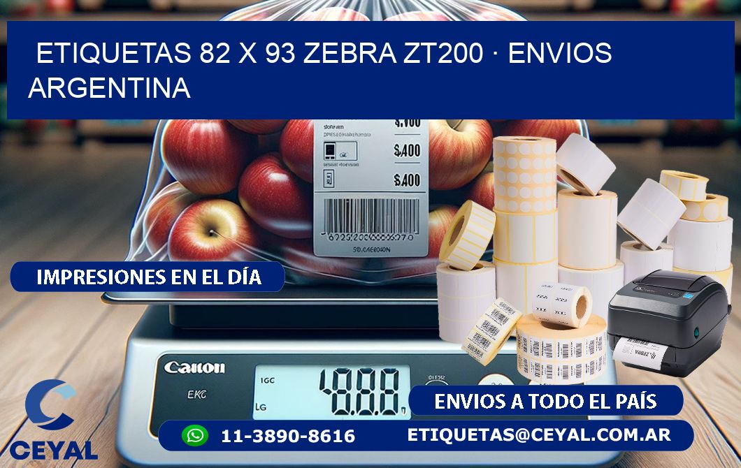 ETIQUETAS 82 x 93 ZEBRA ZT200 · ENVIOS ARGENTINA