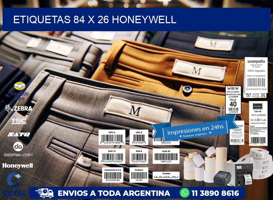 ETIQUETAS 84 x 26 HONEYWELL