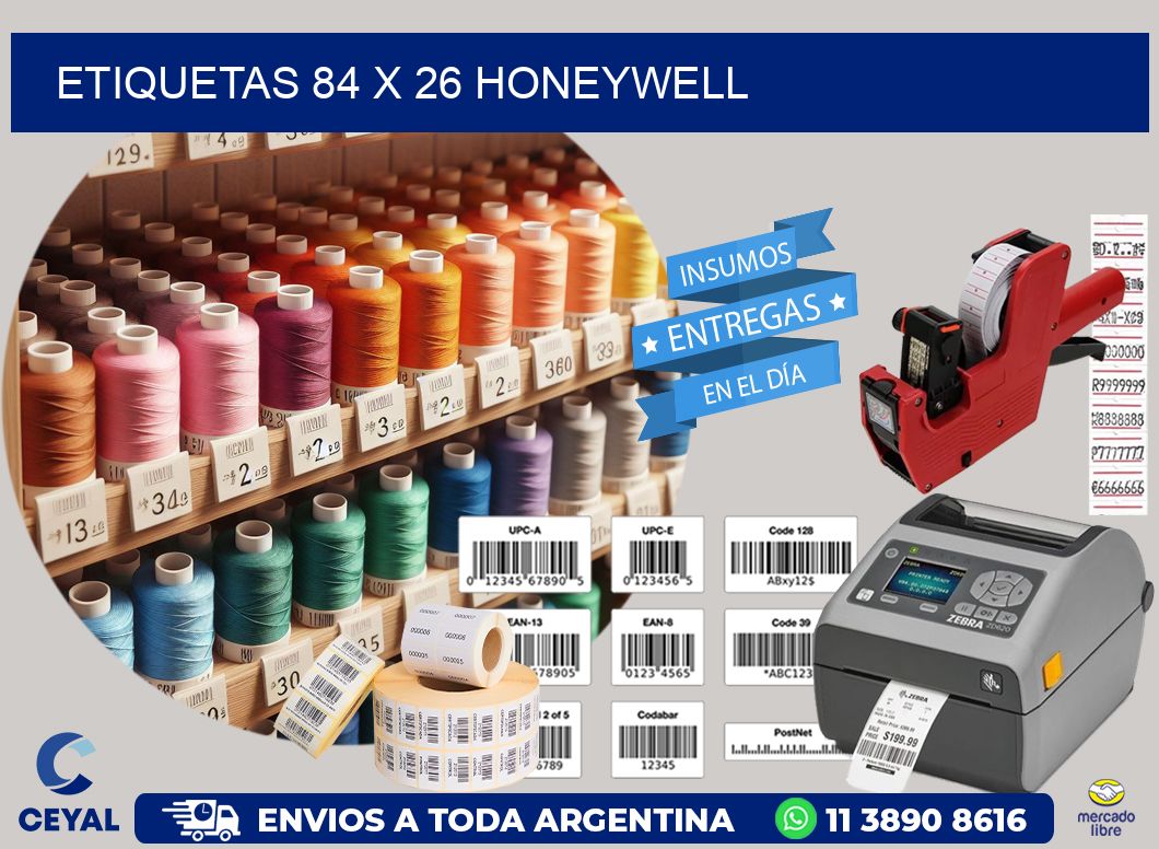 ETIQUETAS 84 x 26 HONEYWELL
