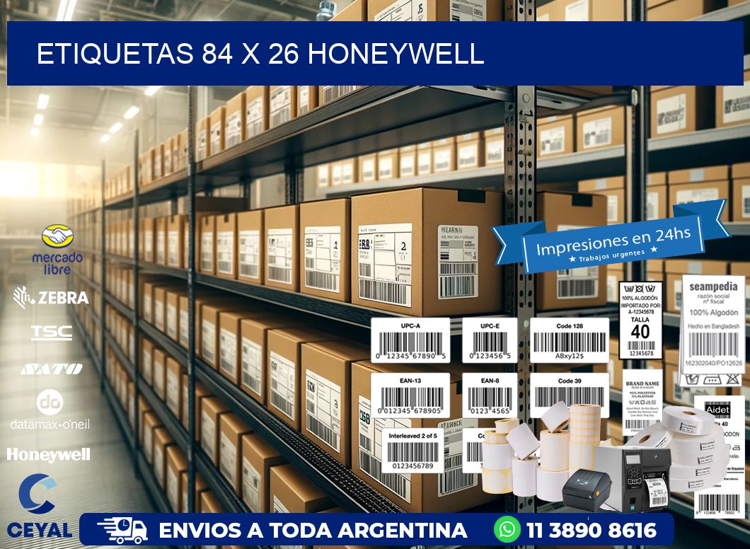 ETIQUETAS 84 x 26 HONEYWELL