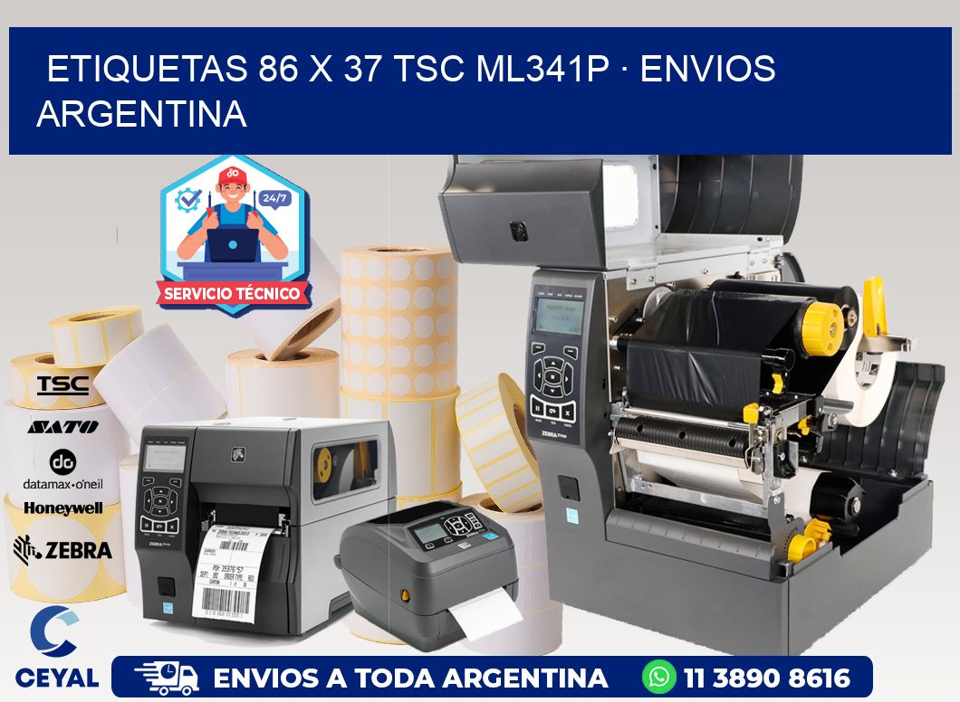 ETIQUETAS 86 x 37 TSC ML341P · ENVIOS ARGENTINA