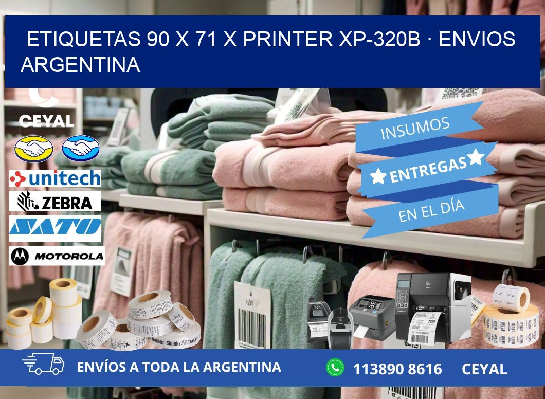 ETIQUETAS 90 x 71 X PRINTER XP-320B · ENVIOS ARGENTINA