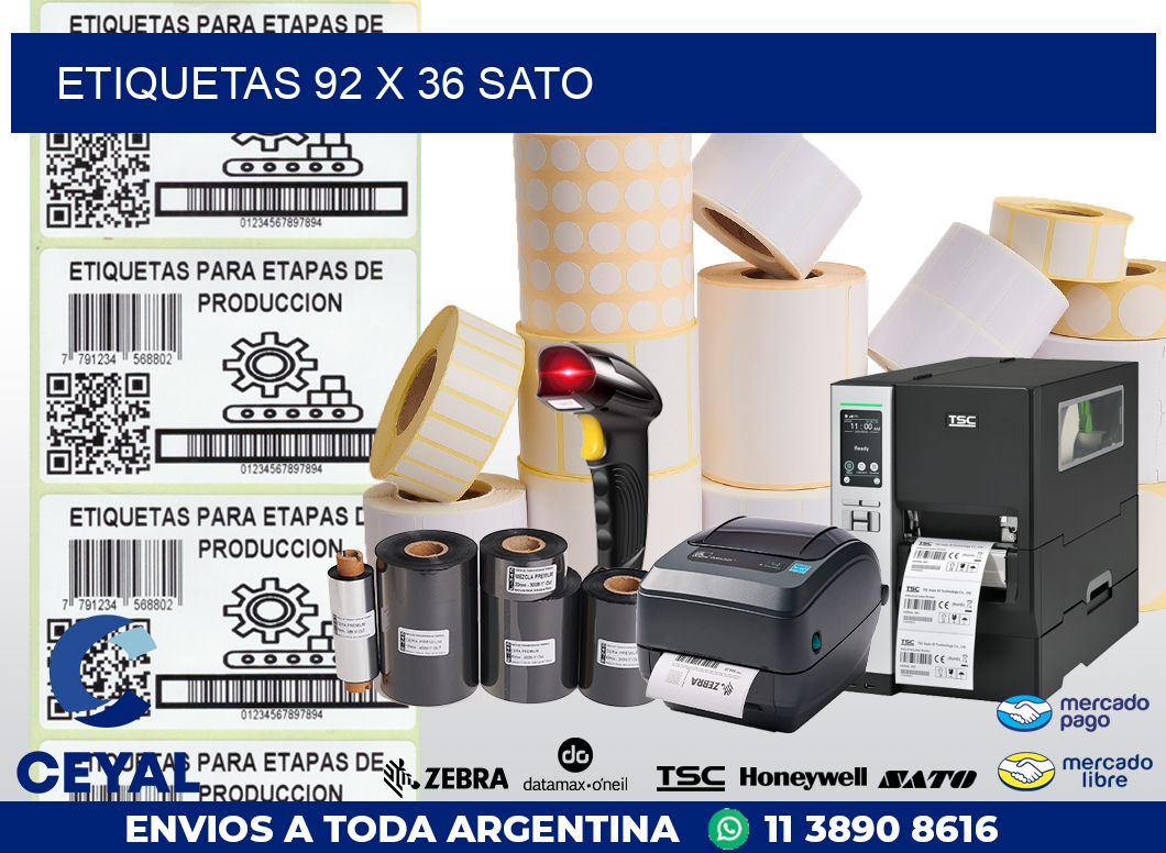 ETIQUETAS 92 x 36 SATO