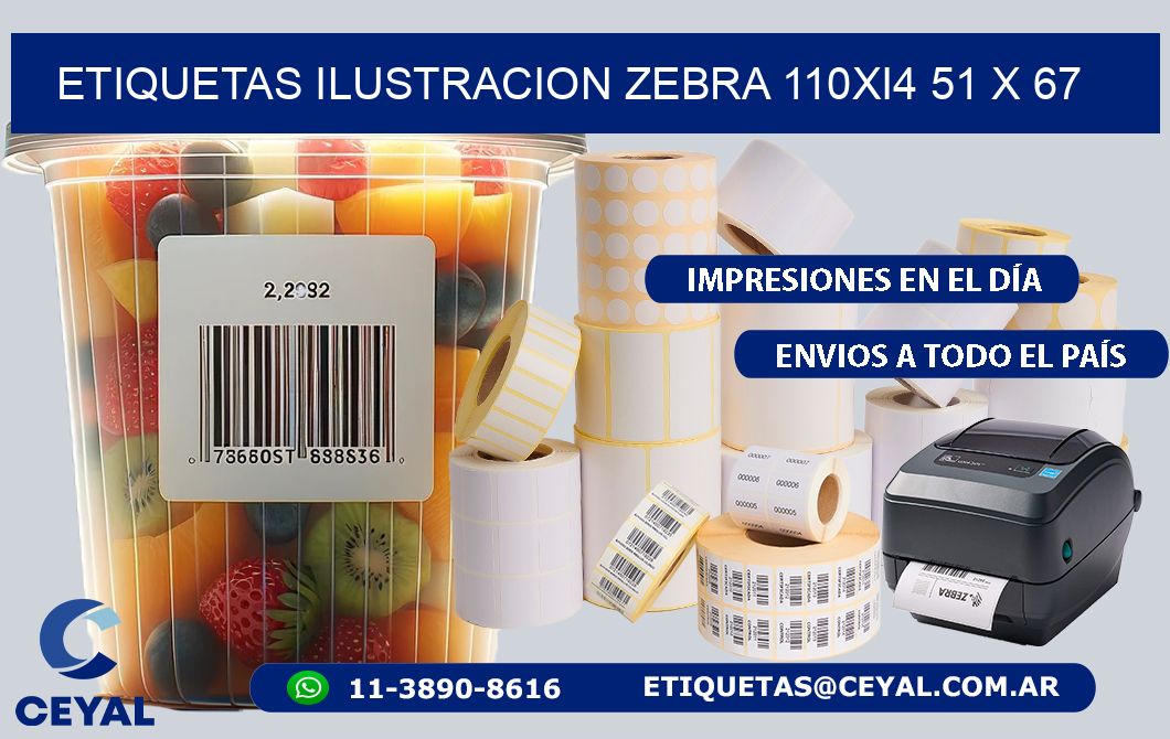 ETIQUETAS ILUSTRACION ZEBRA 110Xi4 51 x 67