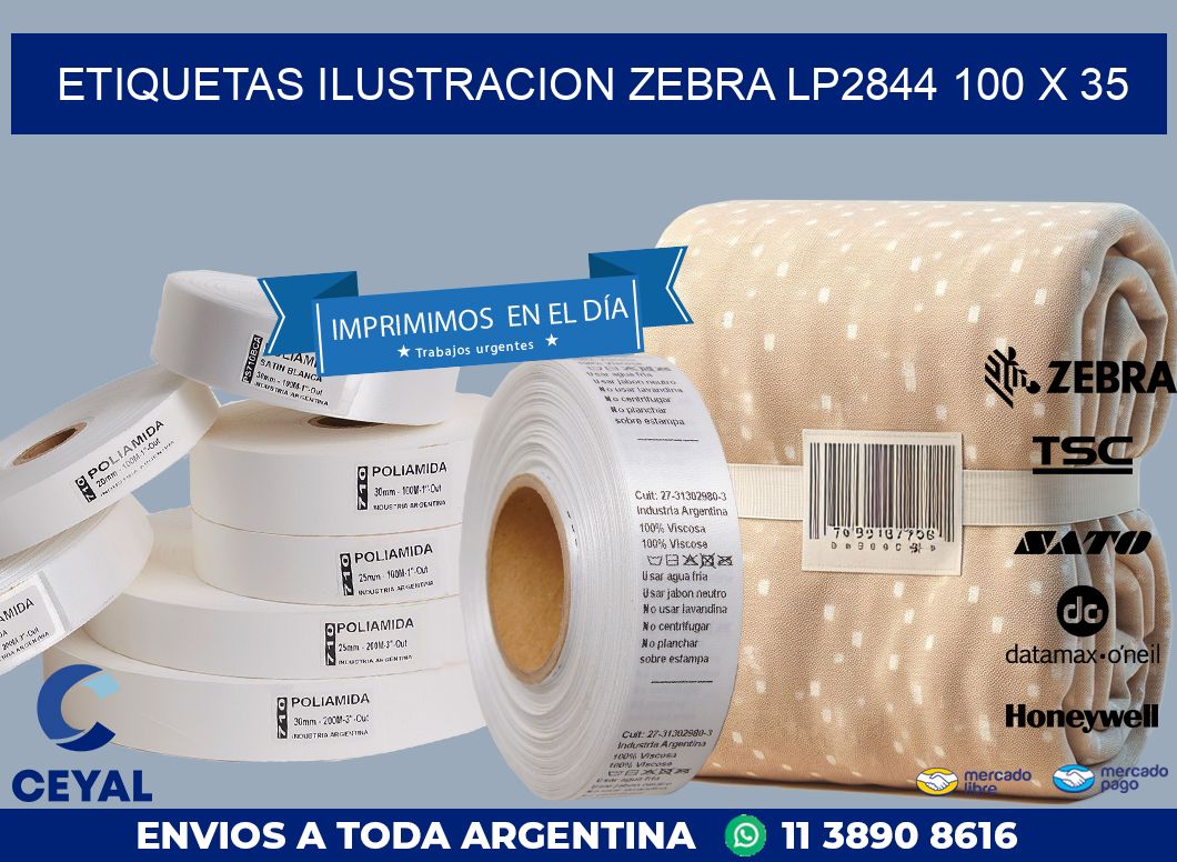 ETIQUETAS ILUSTRACION ZEBRA LP2844 100 x 35