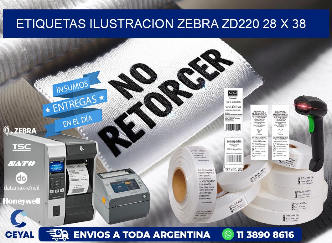 ETIQUETAS ILUSTRACION ZEBRA ZD220 28 x 38