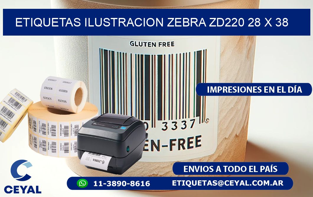 ETIQUETAS ILUSTRACION ZEBRA ZD220 28 x 38