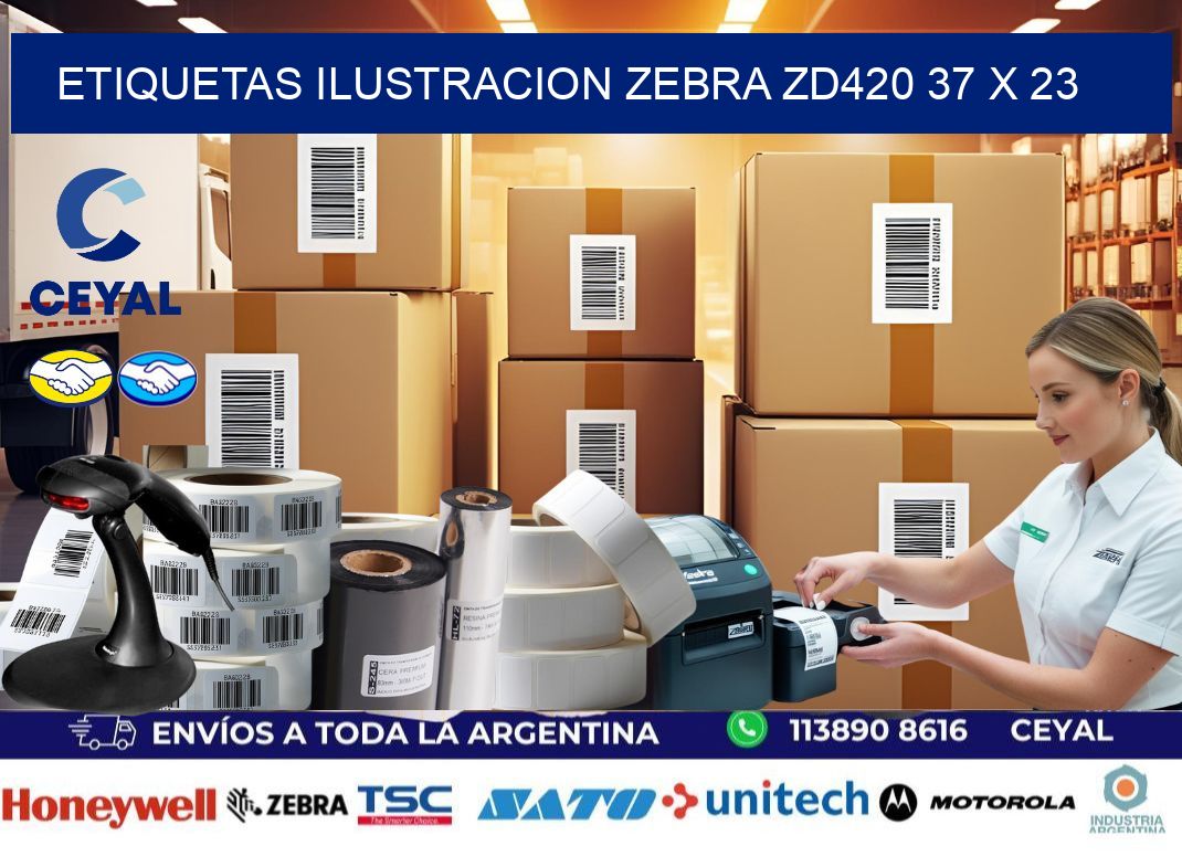 ETIQUETAS ILUSTRACION ZEBRA ZD420 37 x 23