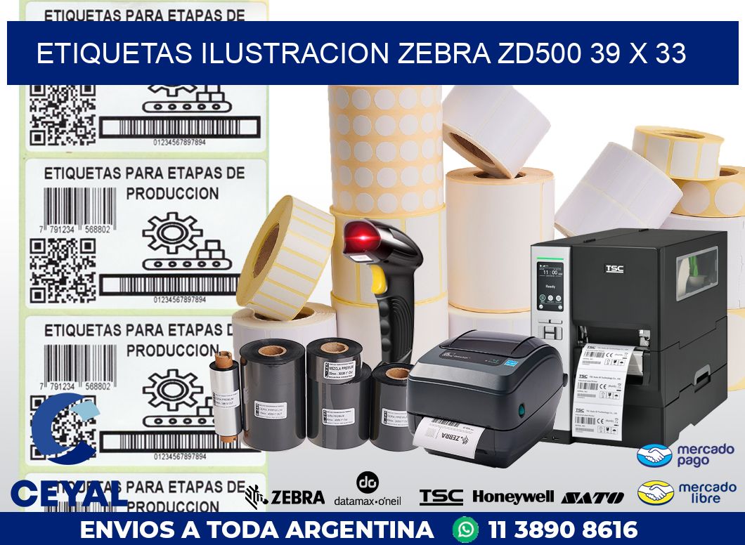 ETIQUETAS ILUSTRACION ZEBRA ZD500 39 x 33
