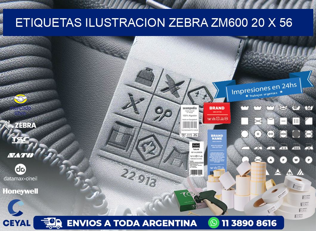 ETIQUETAS ILUSTRACION ZEBRA ZM600 20 x 56