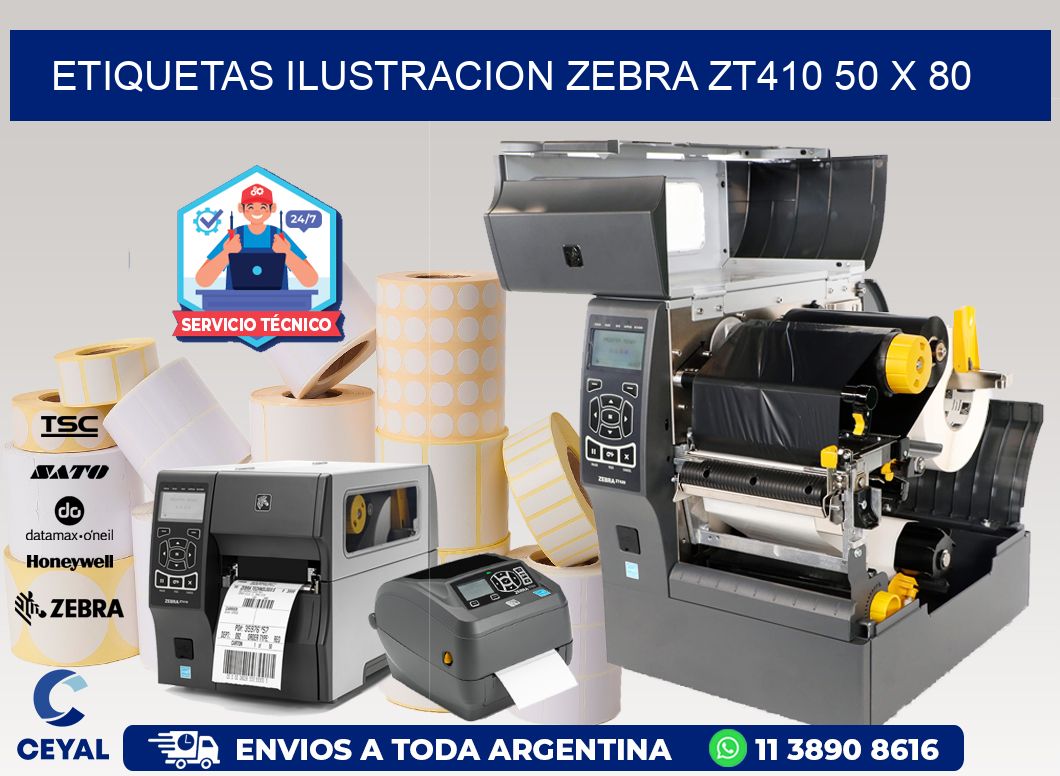 ETIQUETAS ILUSTRACION ZEBRA ZT410 50 x 80