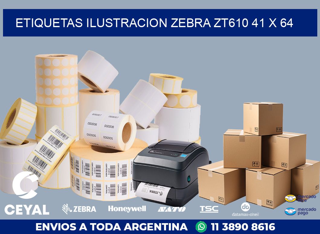ETIQUETAS ILUSTRACION ZEBRA ZT610 41 x 64
