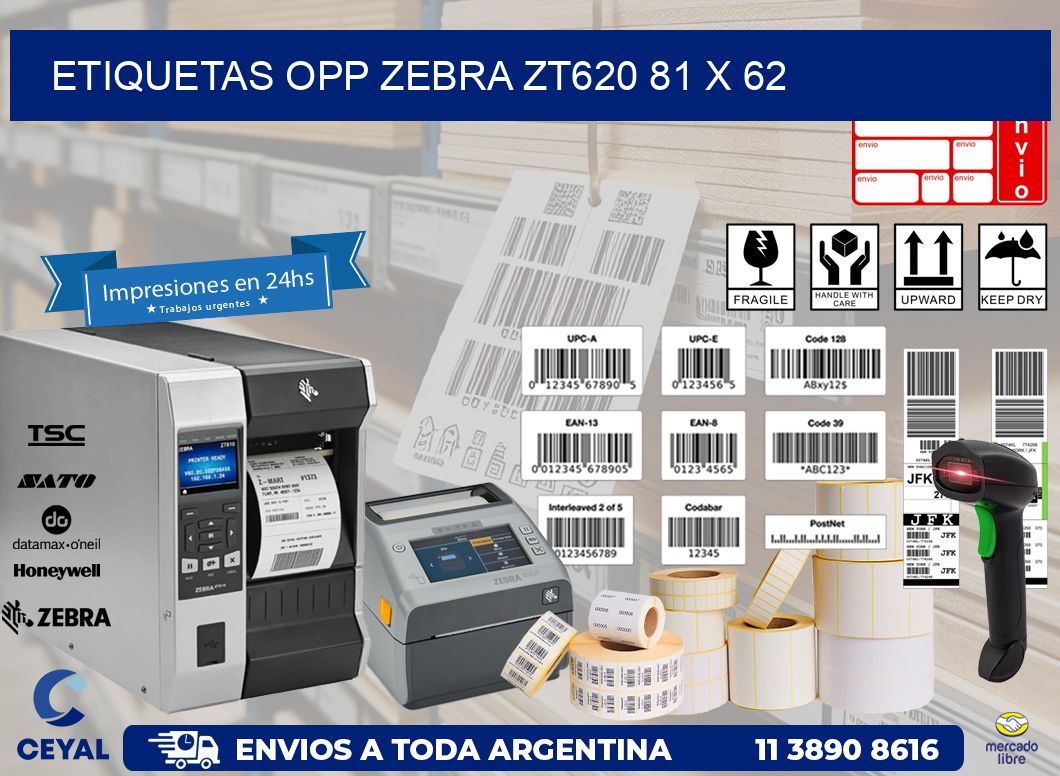 ETIQUETAS OPP ZEBRA ZT620 81 x 62