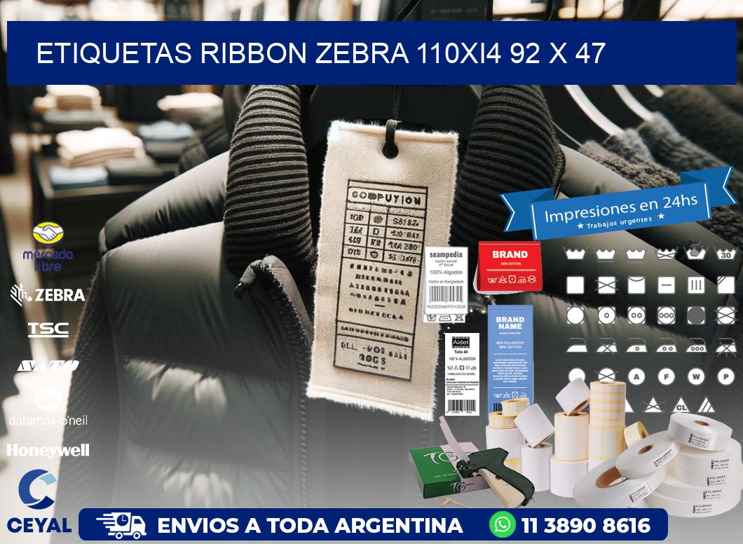 ETIQUETAS RIBBON Zebra 110Xi4 92 x 47
