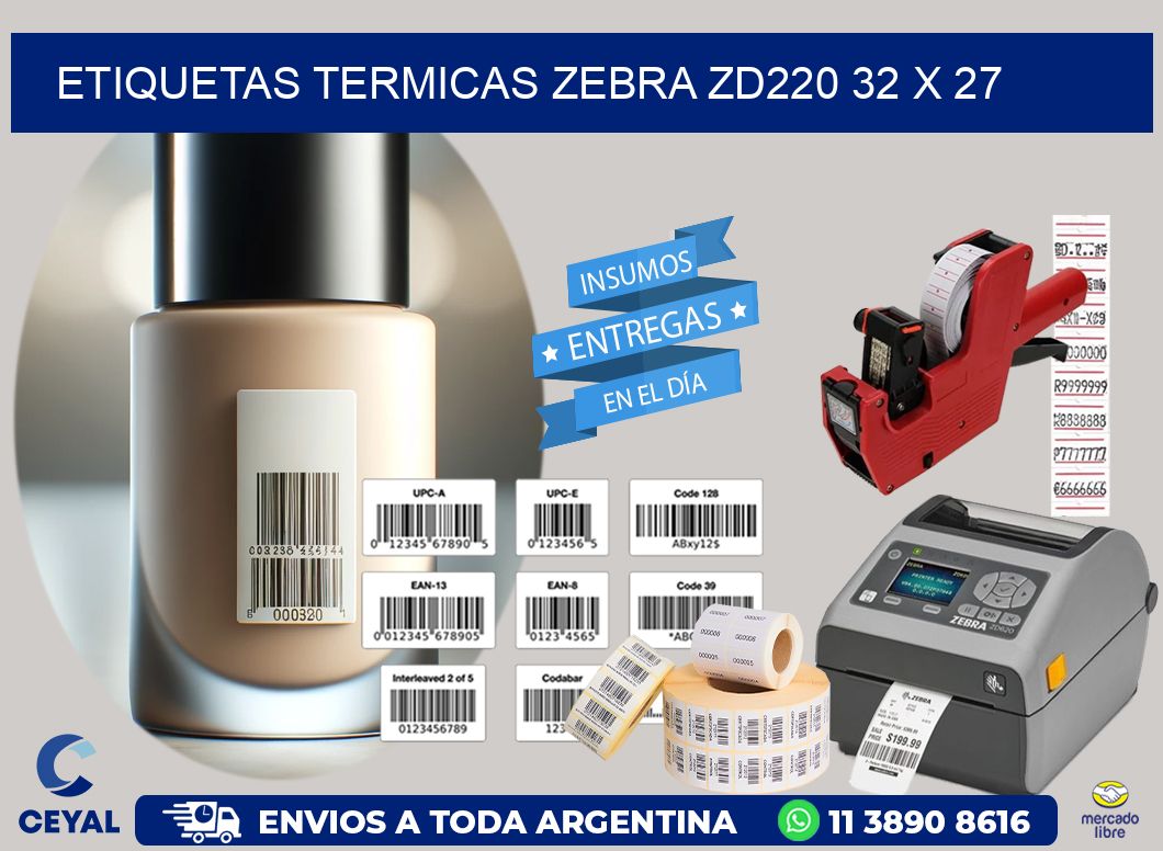 ETIQUETAS TERMICAS ZEBRA ZD220 32 x 27