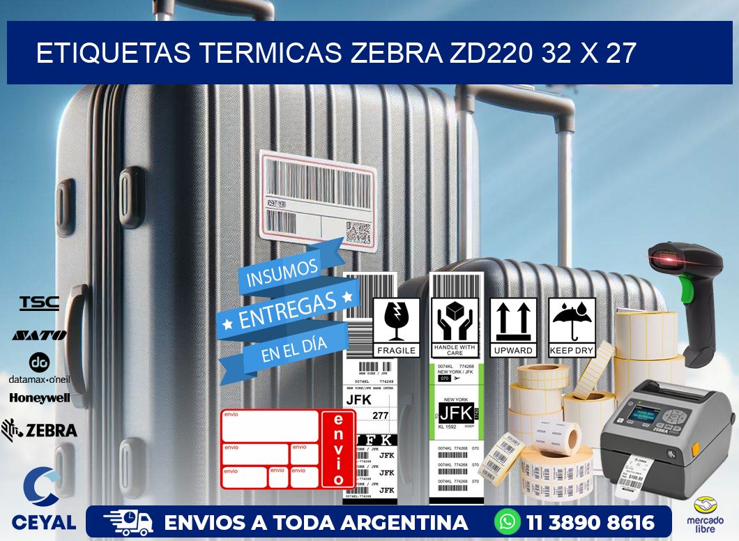 ETIQUETAS TERMICAS ZEBRA ZD220 32 x 27