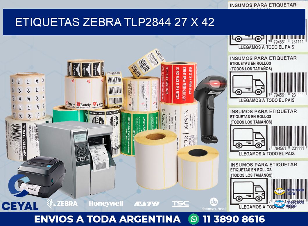 ETIQUETAS Zebra TLP2844 27 x 42