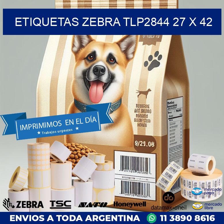 ETIQUETAS Zebra TLP2844 27 x 42