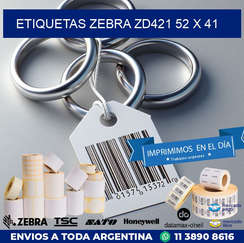 ETIQUETAS Zebra ZD421 52 x 41