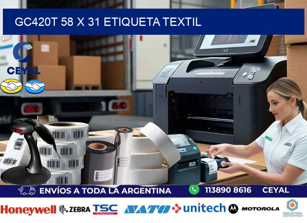 GC420T 58 x 31 ETIQUETA TEXTIL